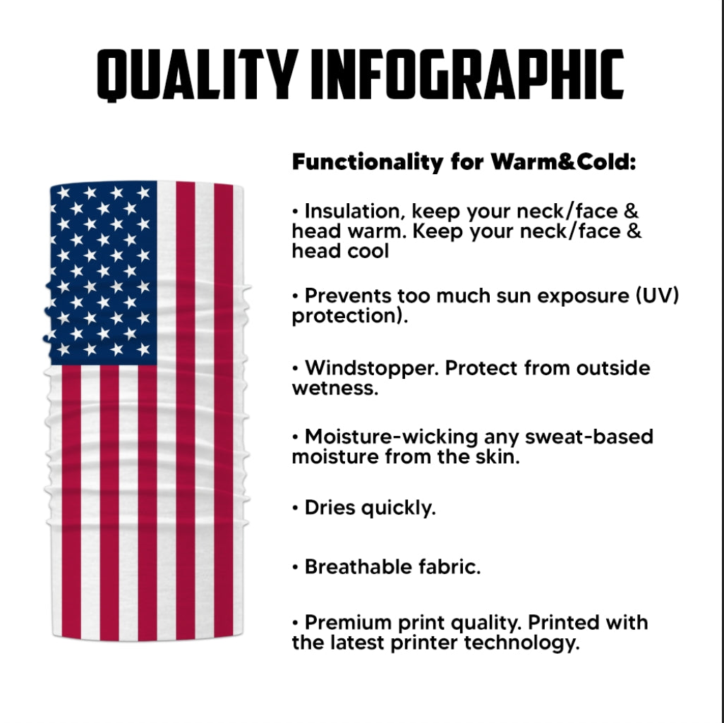 USA Flag Bandana Mask – American Pride Neck Gaiter for Outdoor Wear