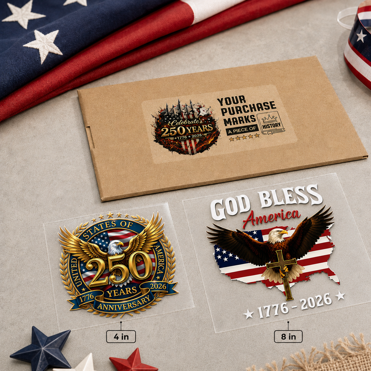 Faith, Family, and Freedom USA Eagle Decal for Car, Truck, Bottle, Laptop & More