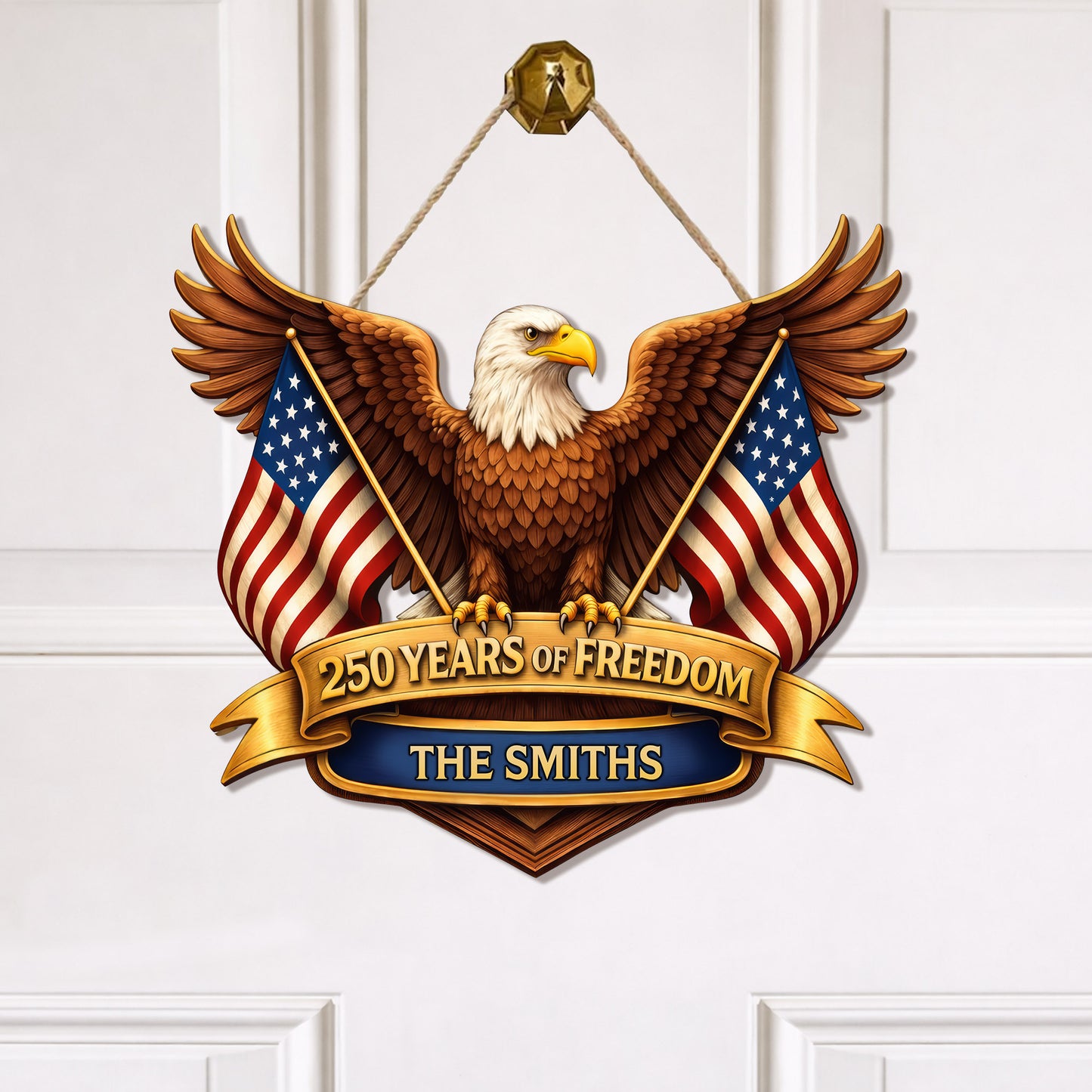 Personalized 250 Years of Freedom Eagle Wall Hanging - Perfect for Gifts & Celebrations