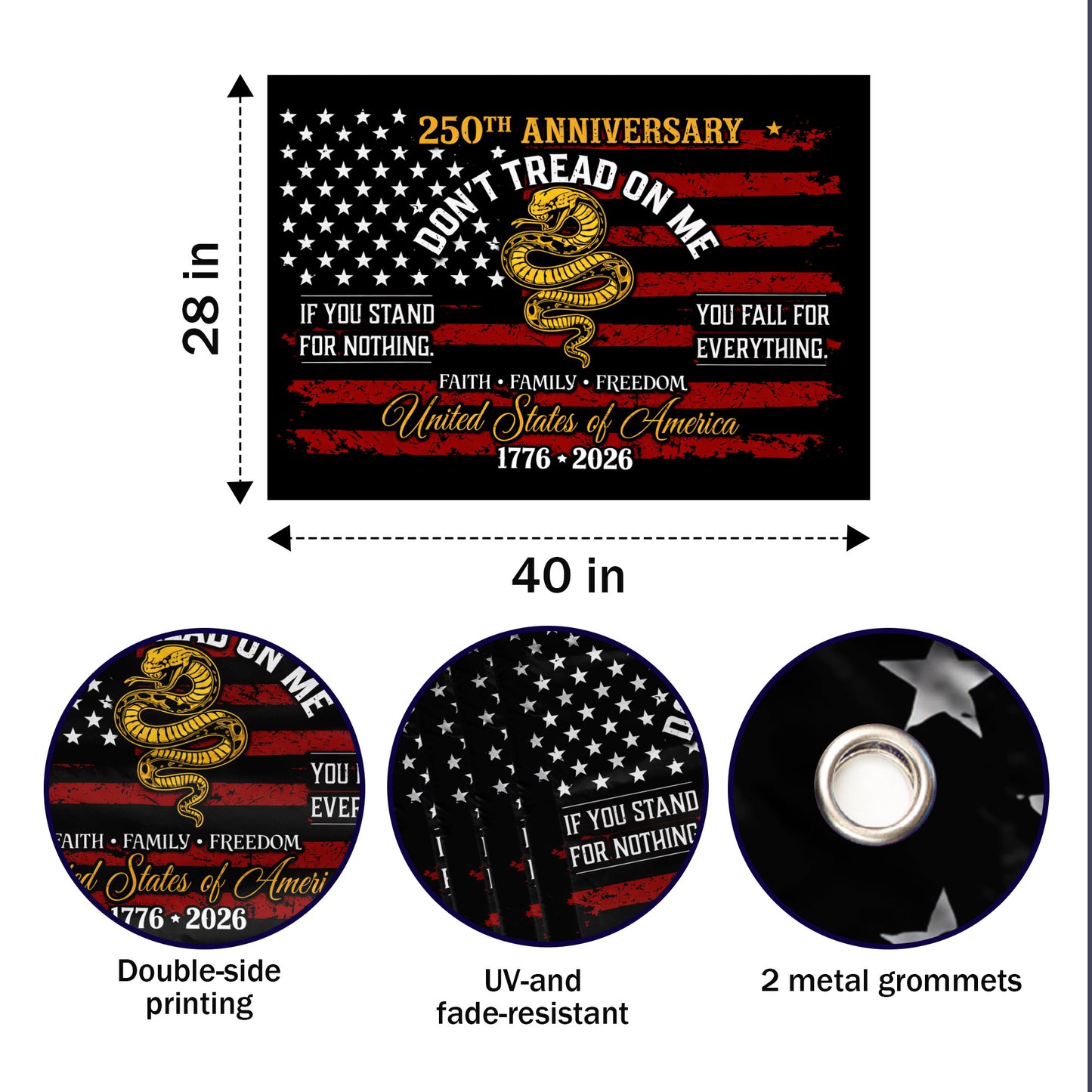 USA 250 Semiquincentennial Eagle Crest (1776–2026)- House Flag/Garden Flag