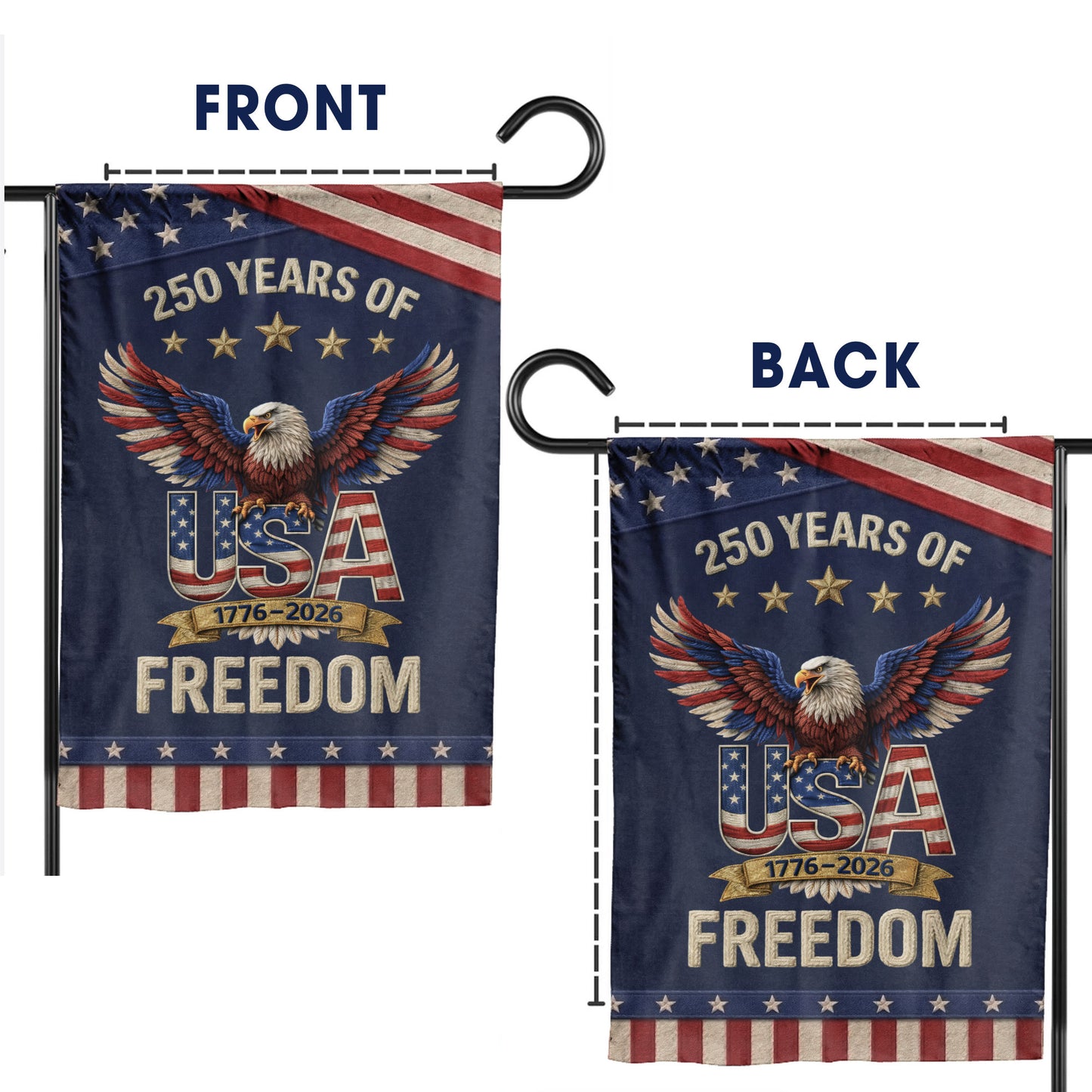 USA 250 Years of Freedom Patriotic Eagle Garden Flag (1776–2026)