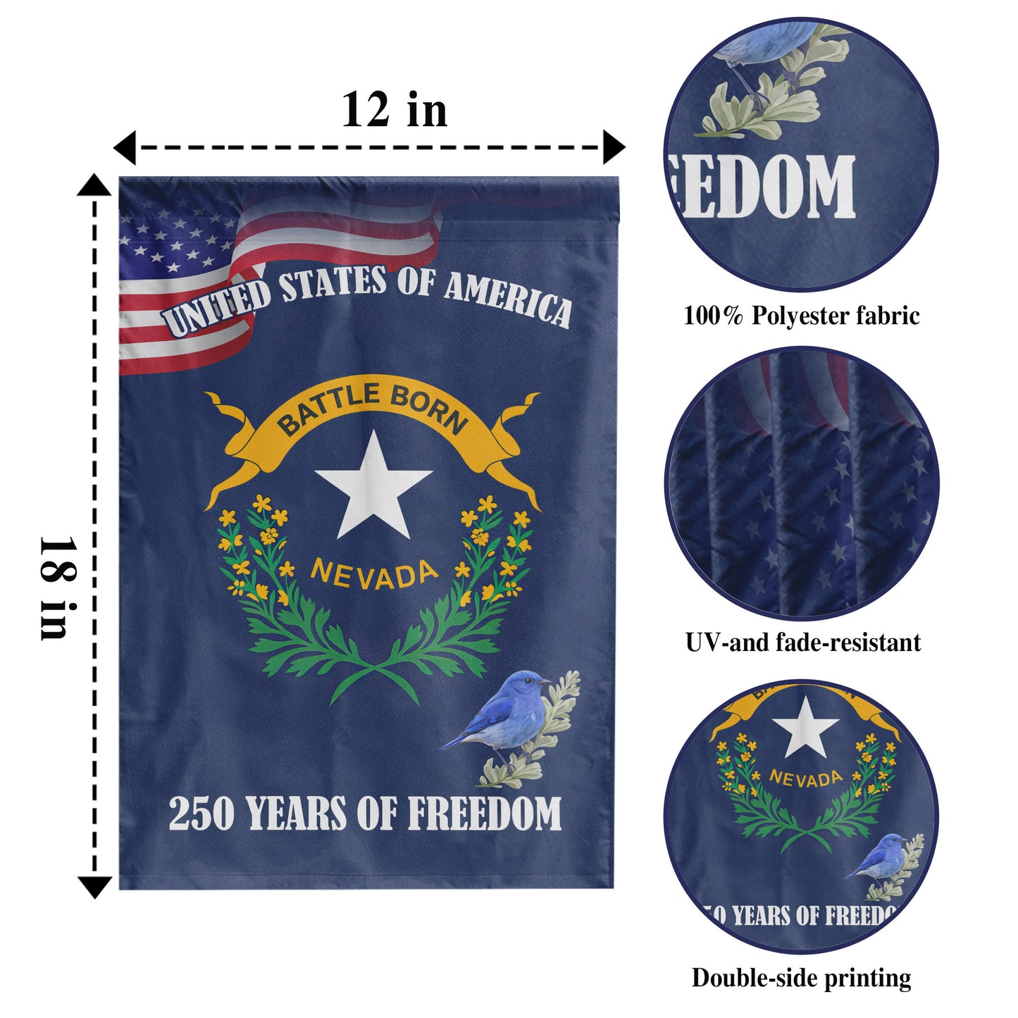 Wyoming Forever West 250 Years of Freedom (1776–2026) - House Flag/Garden Flag