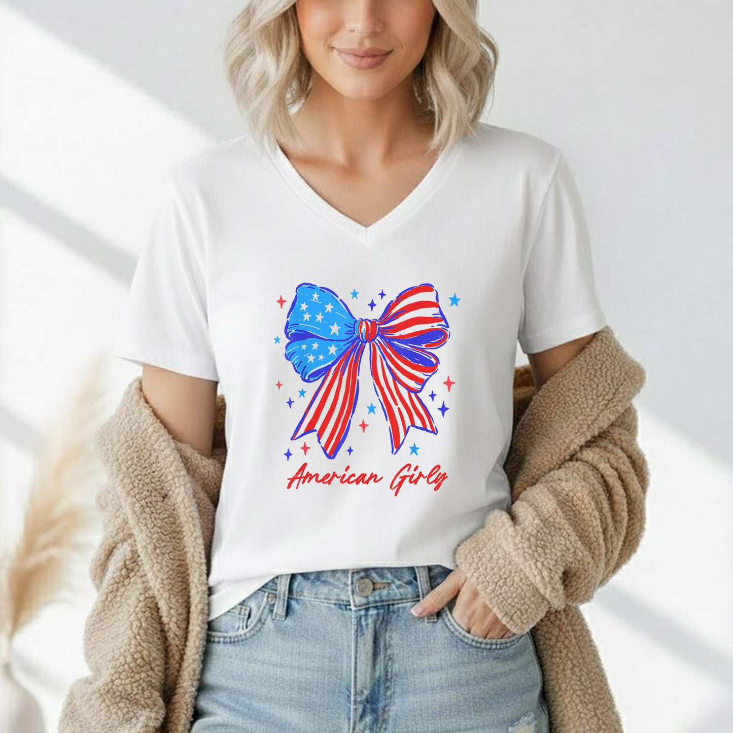 American Girly – USA Girls – Unisex Tshirt Gildan / Tshirt Comfort / V-neck/ Hoodie / Sweatshirt