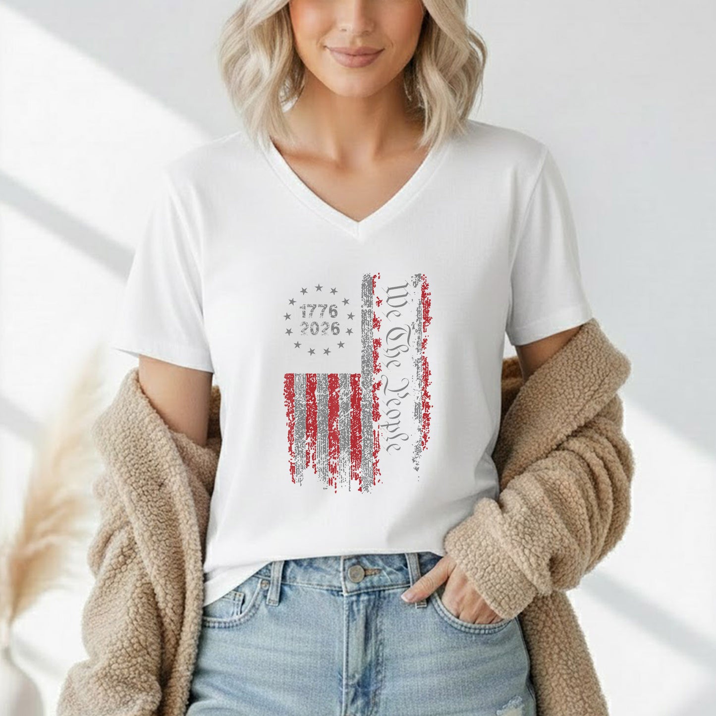 1776-2026 American Flag We The People – American 250th Anniversary – Unisex Tshirt Gildan / Tshirt Comfort / V-neck/ Hoodie / Sweatshirt
