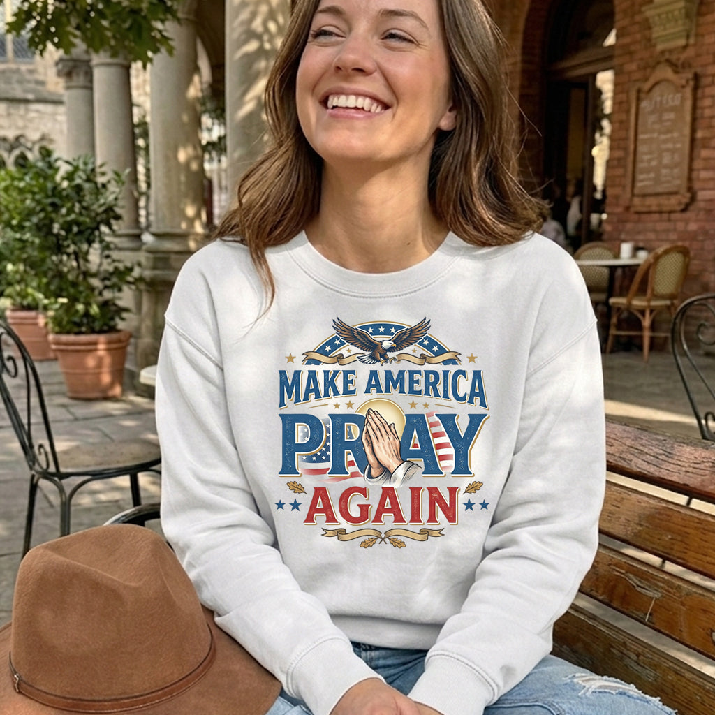 Make America Pray Agian – Faith & Freedom – Unisex Tshirt Gildan / Tshirt Comfort / V-neck/ Hoodie / Sweatshirt