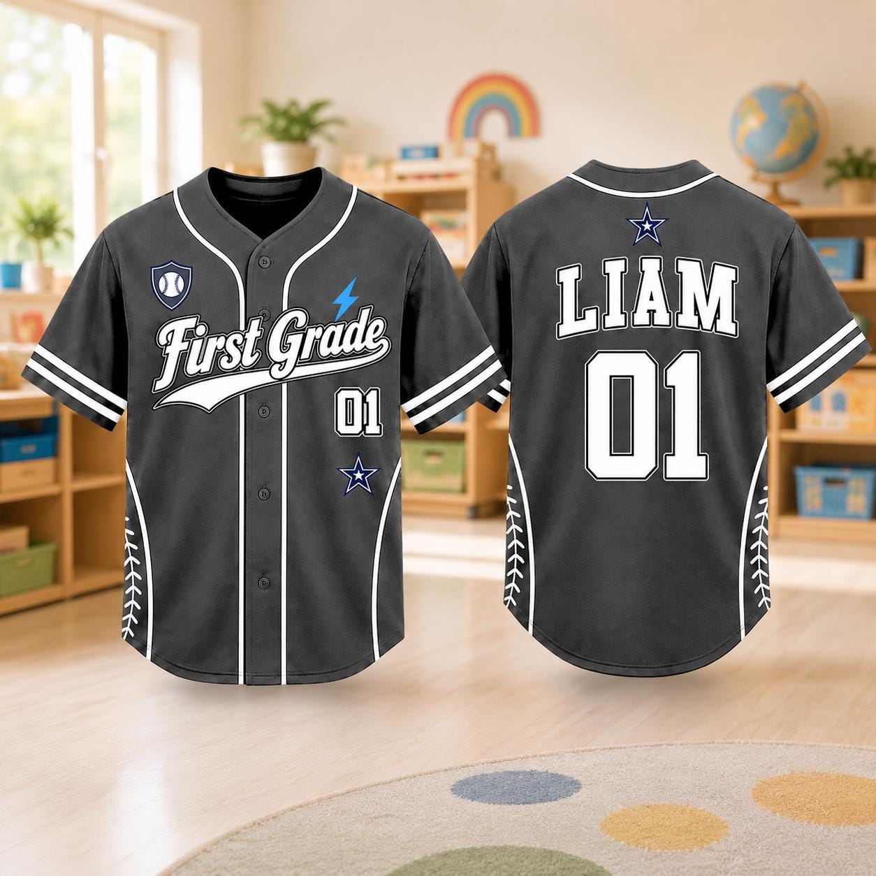 Personalized Teacher Team Baseball Jersey – Custom School Name