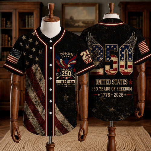 The Patriotic Eagle Vintage 1776-2026 - USA 250th Anniversary Baseball Jersey