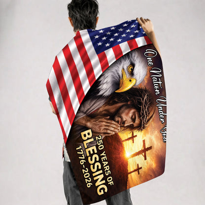 One Nation Under God United States of America 250 Years House Flag