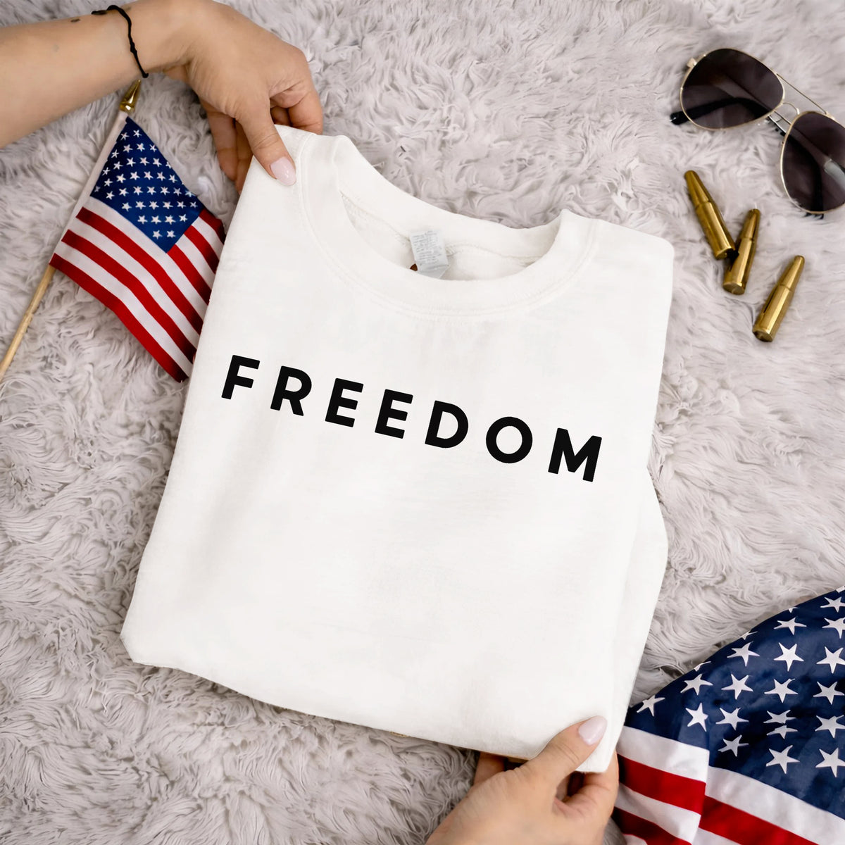 Freedom Milimalism – American 250th Anniversary 1776–2026 – Unisex T-Shirt / Comfort Colors Shirt / V-Neck / Hoodie / Sweatshirt