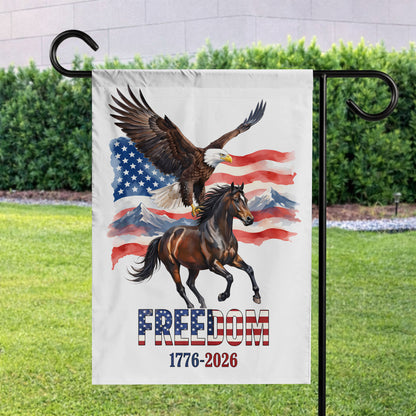 Freedom USA Flag Garden Flag Design - 250 Years of Independence (1776-2026) - House Flag/Garden Flag