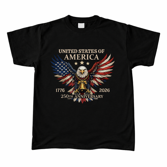 United States 250th Anniversary Eagle Patriot – Unisex T-Shirt Gildan / Comfort Colors / V-Neck / Hoodie / Sweatshirt