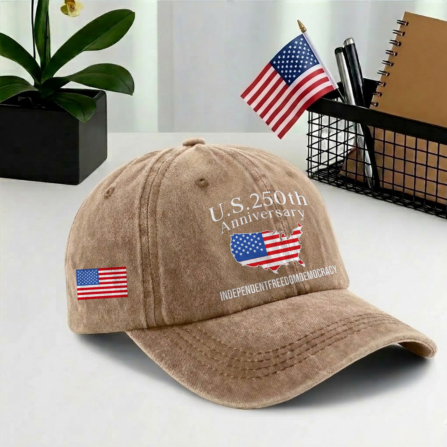 U.S. 250 Years Baseball Cap - Patriotic America 250 Hat USA Map Vintage Gift