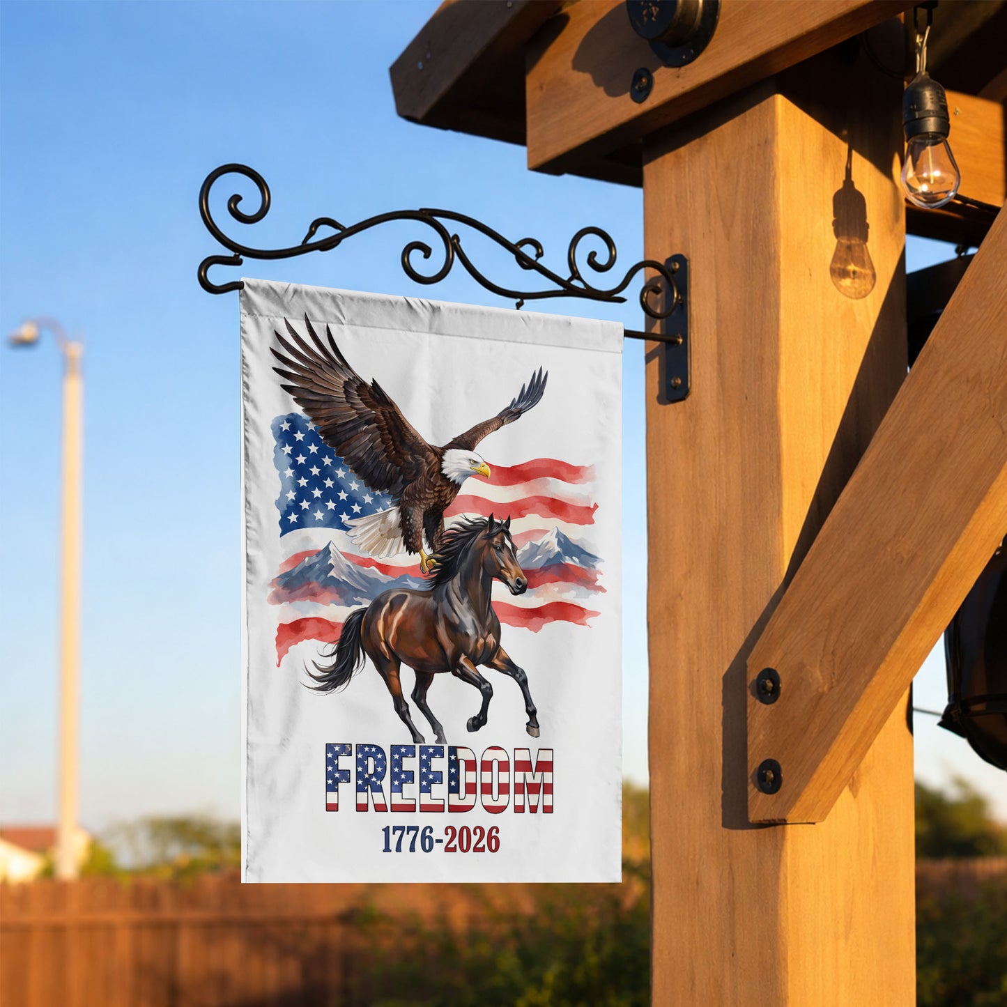 Freedom USA Flag Garden Flag Design - 250 Years of Independence (1776-2026) - House Flag/Garden Flag