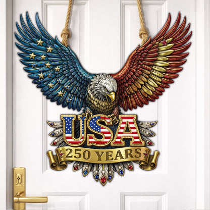 USA 250 Years Eagle Emblem Wood Sign