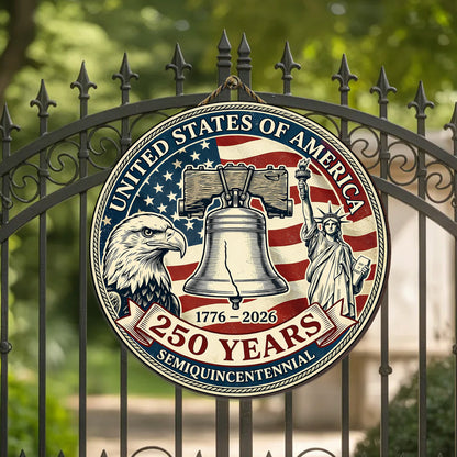 USA 250 Years Semiquincentennial Vintage Wall Sign (1776–2026)
