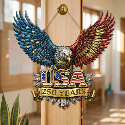 USA 250 Years Eagle Emblem Wood Sign