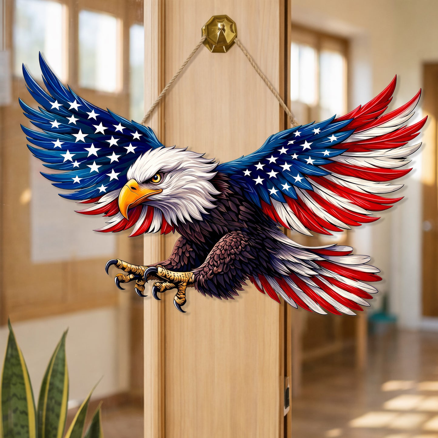 Patriotic Eagle Wings Wood Sign