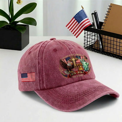 Faith Freedom America 250 Baseball Cap - 250th Anniversary Patriotic USA Hat 1776-2026 Gift