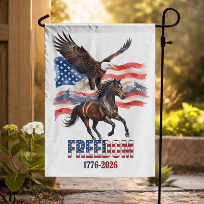 Freedom USA Flag Garden Flag Design - 250 Years of Independence (1776-2026) - House Flag/Garden Flag