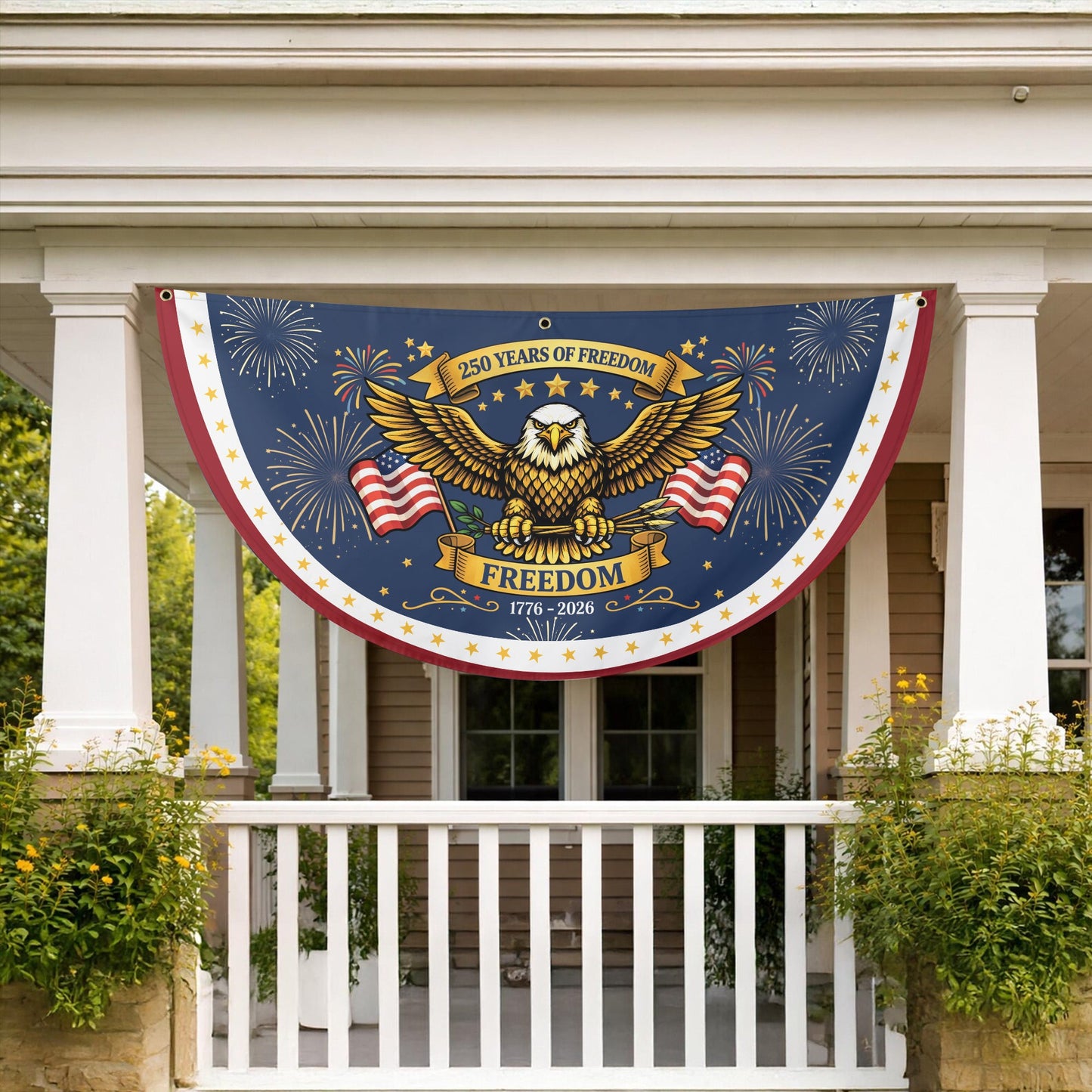 250th Anniversary Freedom Flag - American Eagle and Fireworks 1776-2026