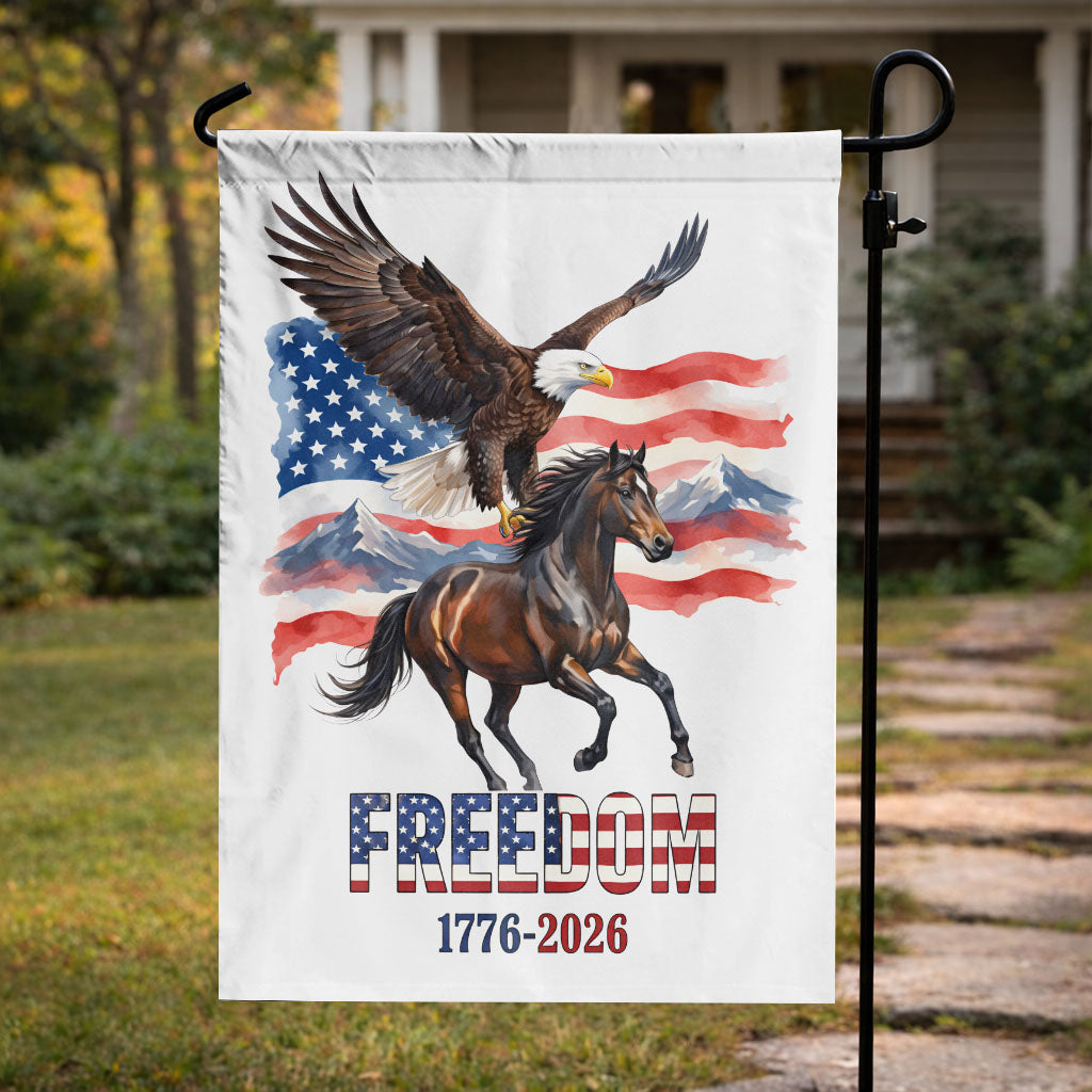 Freedom USA Flag Garden Flag Design - 250 Years of Independence (1776-2026) - House Flag/Garden Flag