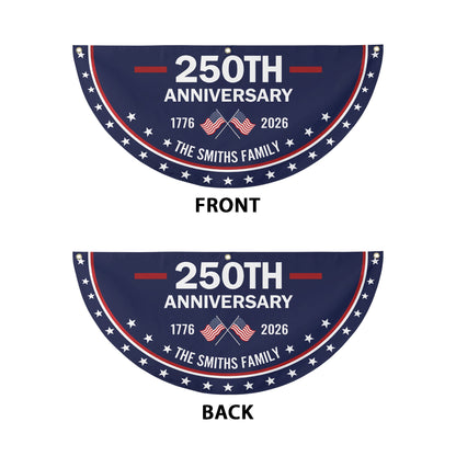 USA 250th Anniversary Flag Banner – Personalized Family Name, Patriotic 1776-2026 Design