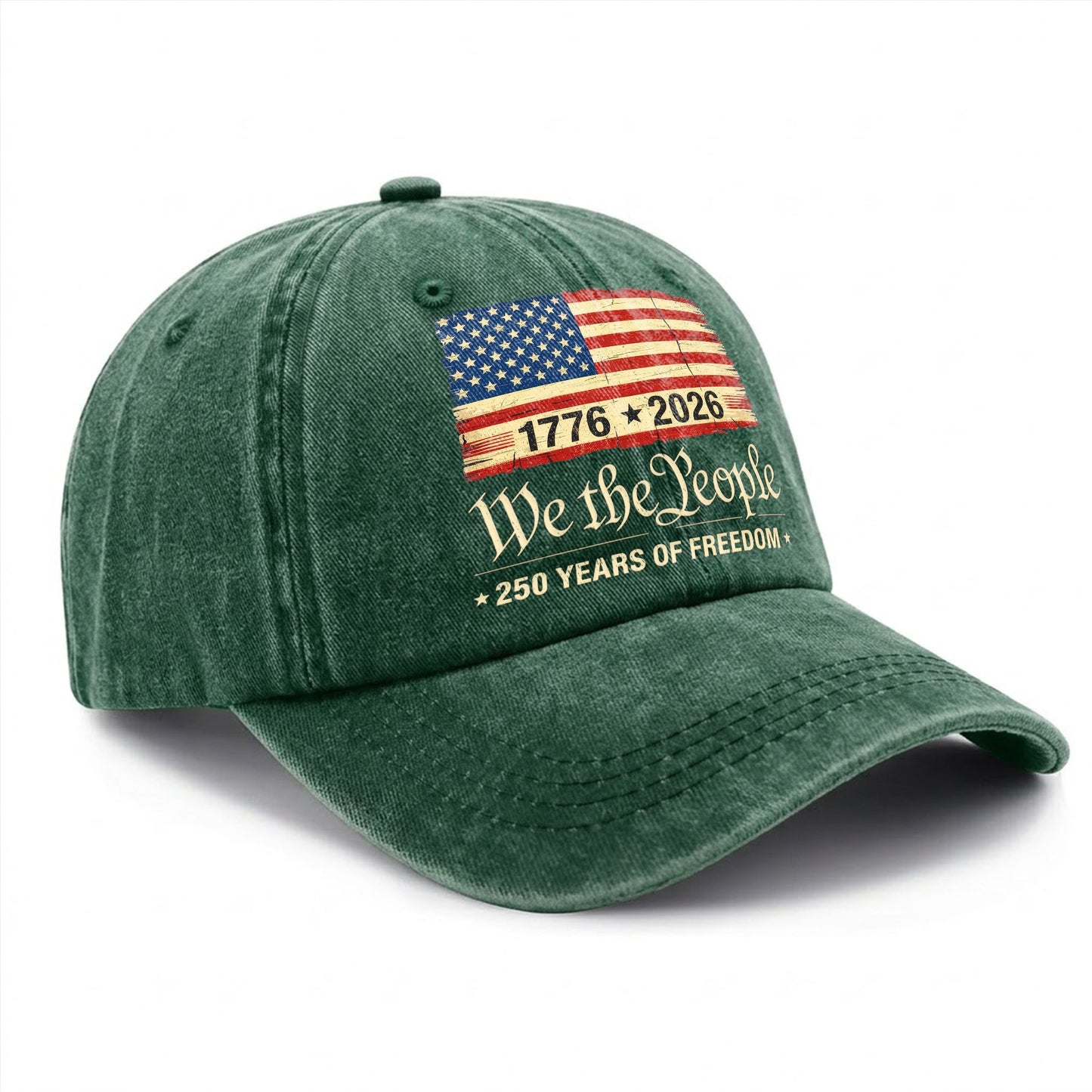 Patriotic USA Baseball Cap - We The People 250th Anniversary American Flag Hat