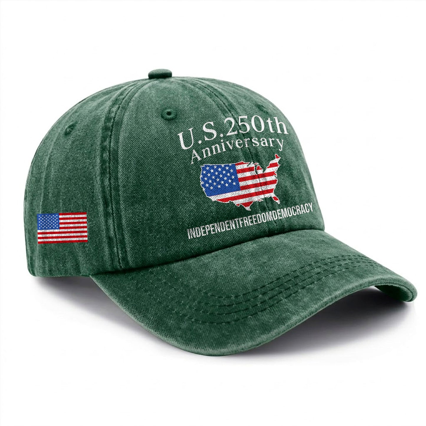 U.S. 250 Years Baseball Cap - Patriotic America 250 Hat USA Map Vintage Gift