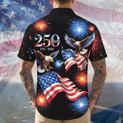 250 Years 1776 - 2026 Patriotic Eagle Hawaiian Shirt