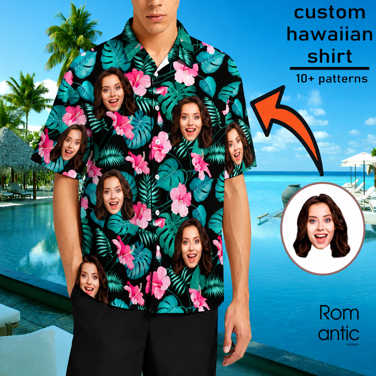Custom Face Hawaiian Shirt, Personalized Hawaiian Shirt, Tropical Family Vacation Outfit Gift