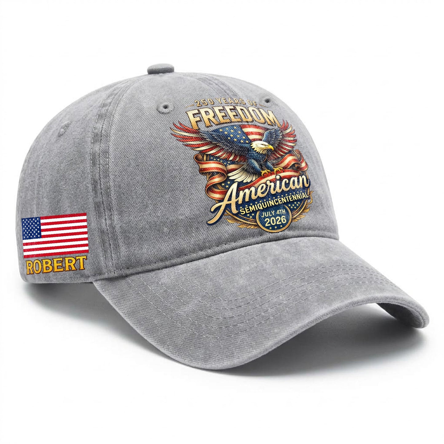 Personalized 250th Anniversary Baseball Cap - American Bald Eagle Freedom USA