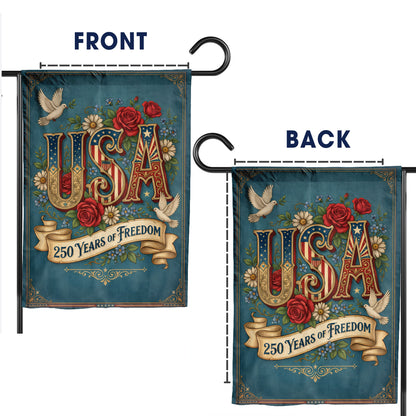 USA 250th Anniversary Floral Design Garden Flag - House Flag/Garden Flag
