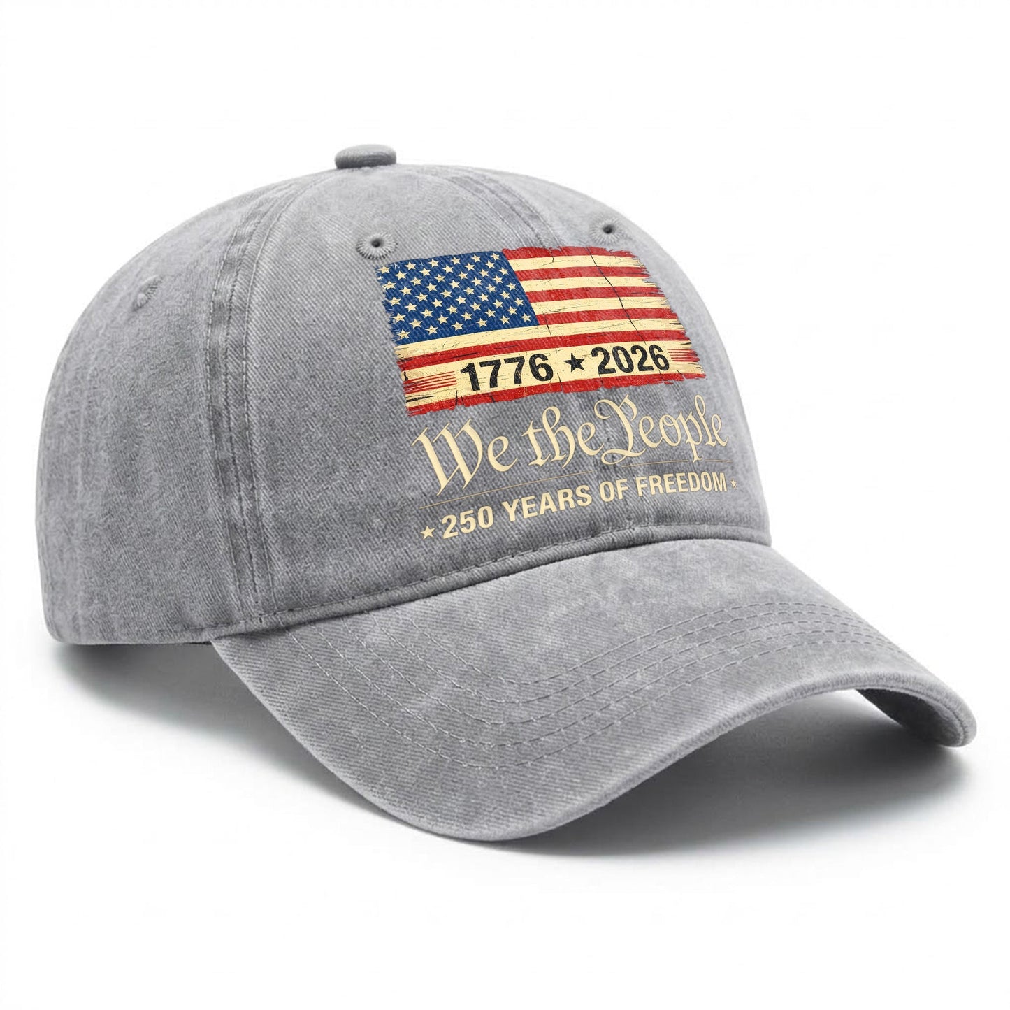 Patriotic USA Baseball Cap - We The People 250th Anniversary American Flag Hat