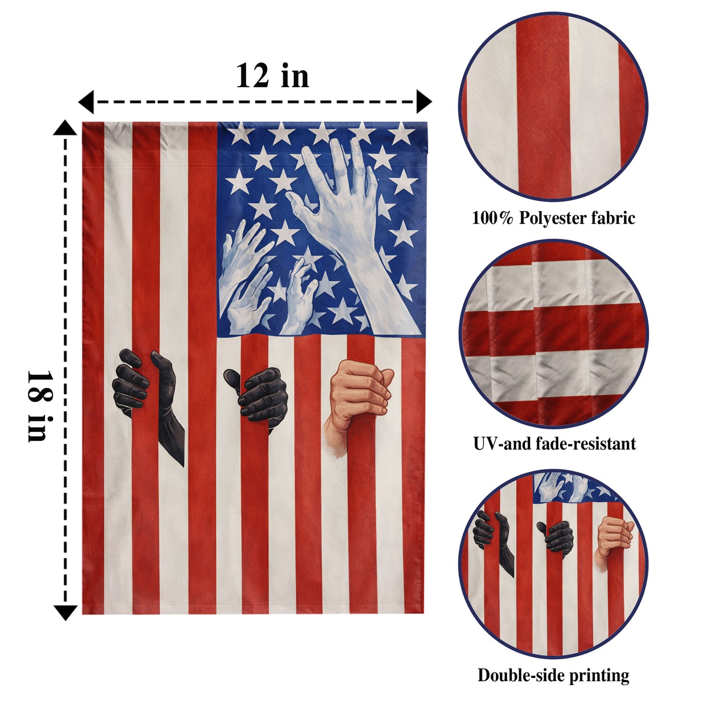 Unity and Freedom USA Flag Design Garden Flag - House Flag/Garden Flag