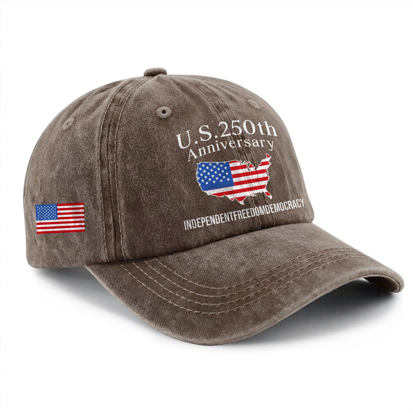 U.S. 250 Years Baseball Cap - Patriotic America 250 Hat USA Map Vintage Gift