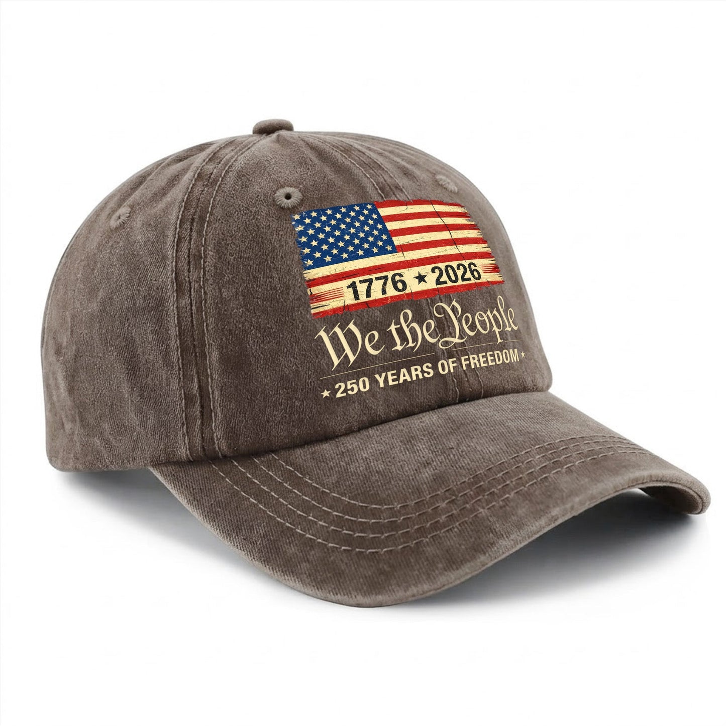 Patriotic USA Baseball Cap - We The People 250th Anniversary American Flag Hat