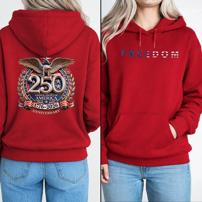 Freedom Patriotic – American 250th Anniversary 1776–2026 – Unisex T-Shirt / Comfort Colors Shirt / V-Neck / Hoodie / Sweatshirt