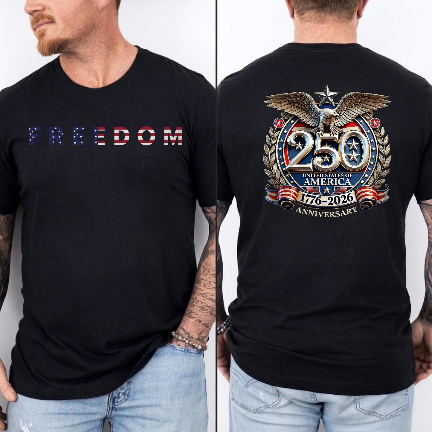 Freedom Patriotic – American 250th Anniversary 1776–2026 – Unisex T-Shirt / Comfort Colors Shirt / V-Neck / Hoodie / Sweatshirt