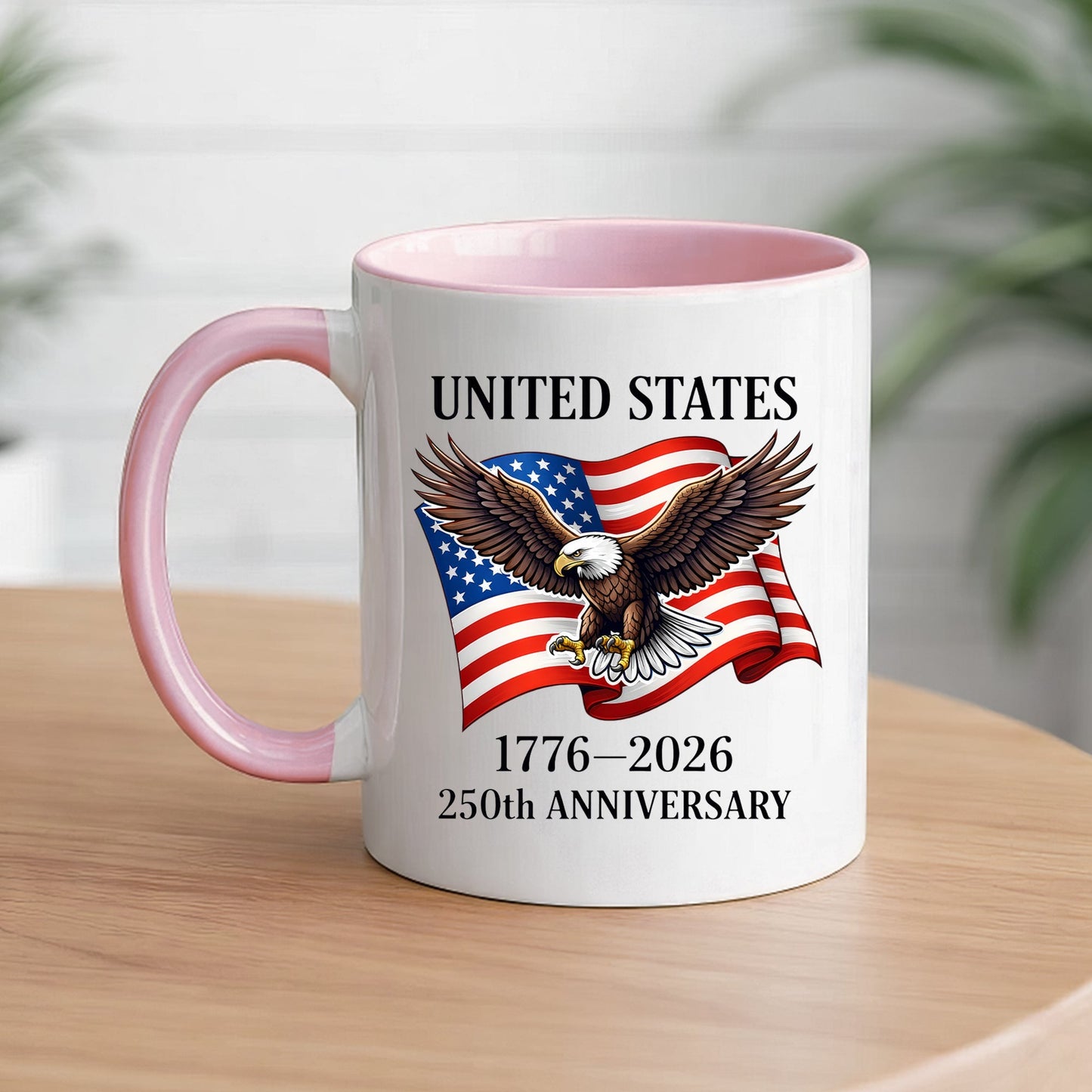 United States 1776–2026 250th Anniversary Bald Eagle Flag Patriotic Accent Coffee Mug