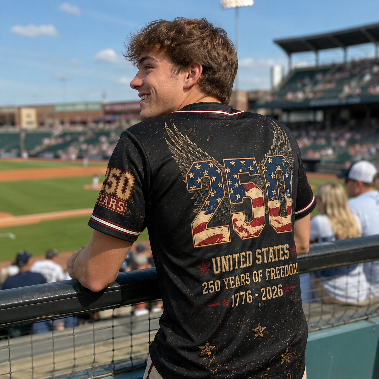 The Patriotic Eagle Vintage 1776-2026 - USA 250th Anniversary Baseball Jersey