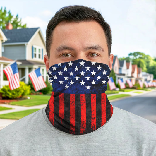 Blue Red USA Flag Bandana Mask Bandana Mask