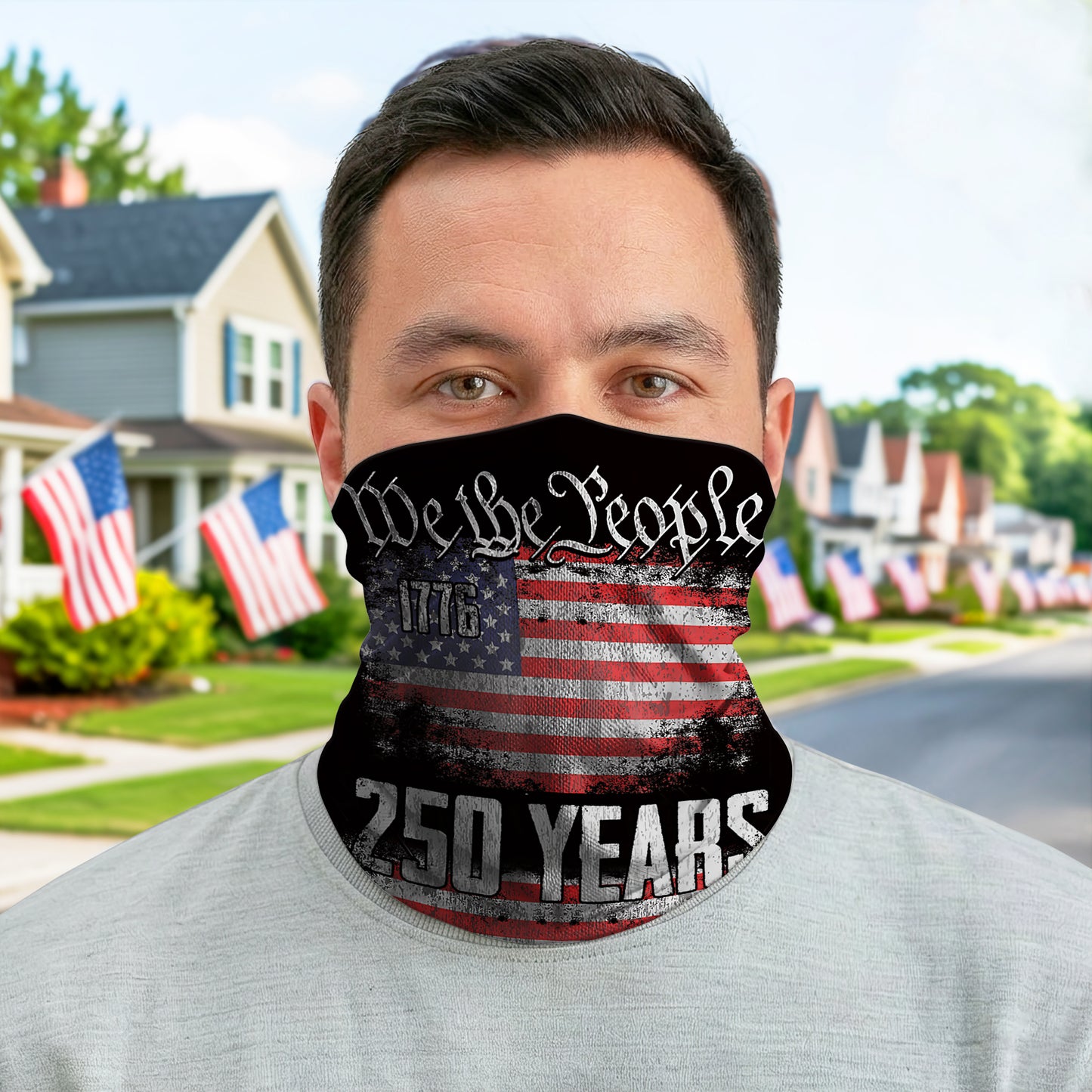 We the People 250 Years USA Flag Bandana Mask