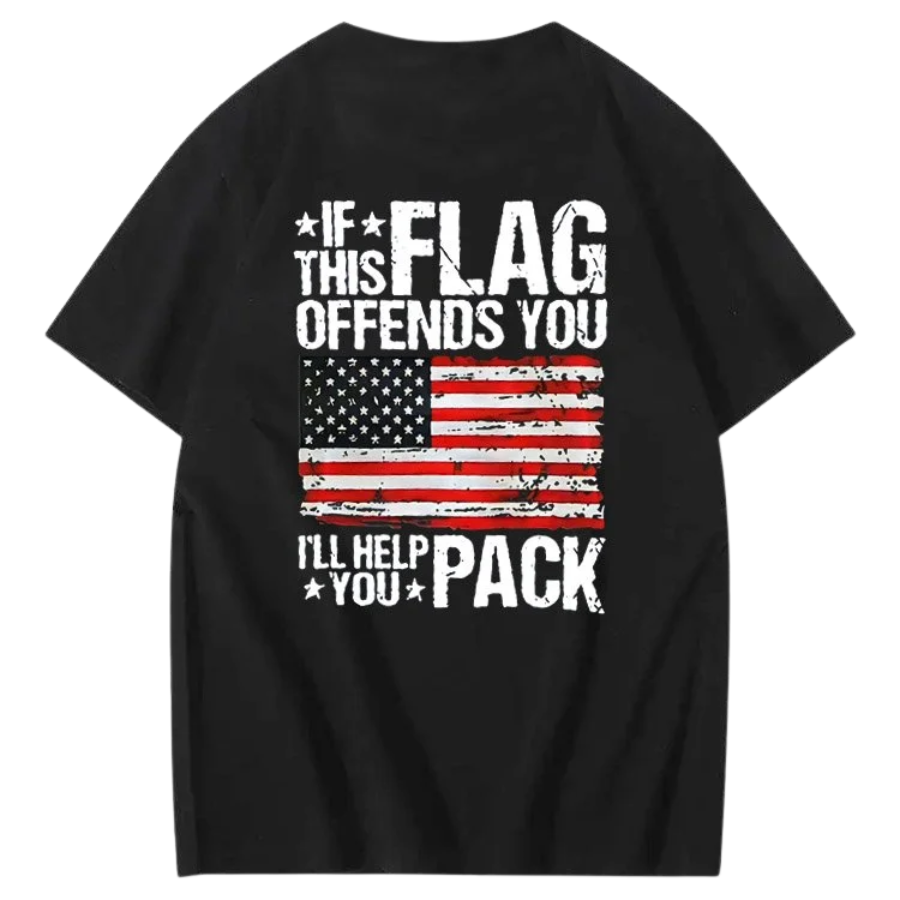 If This Flag Offends You I'll Help You Pack – Unisex T-Shirt Gildan / Comfort Colors / V-Neck / Hoodie / Sweatshirt