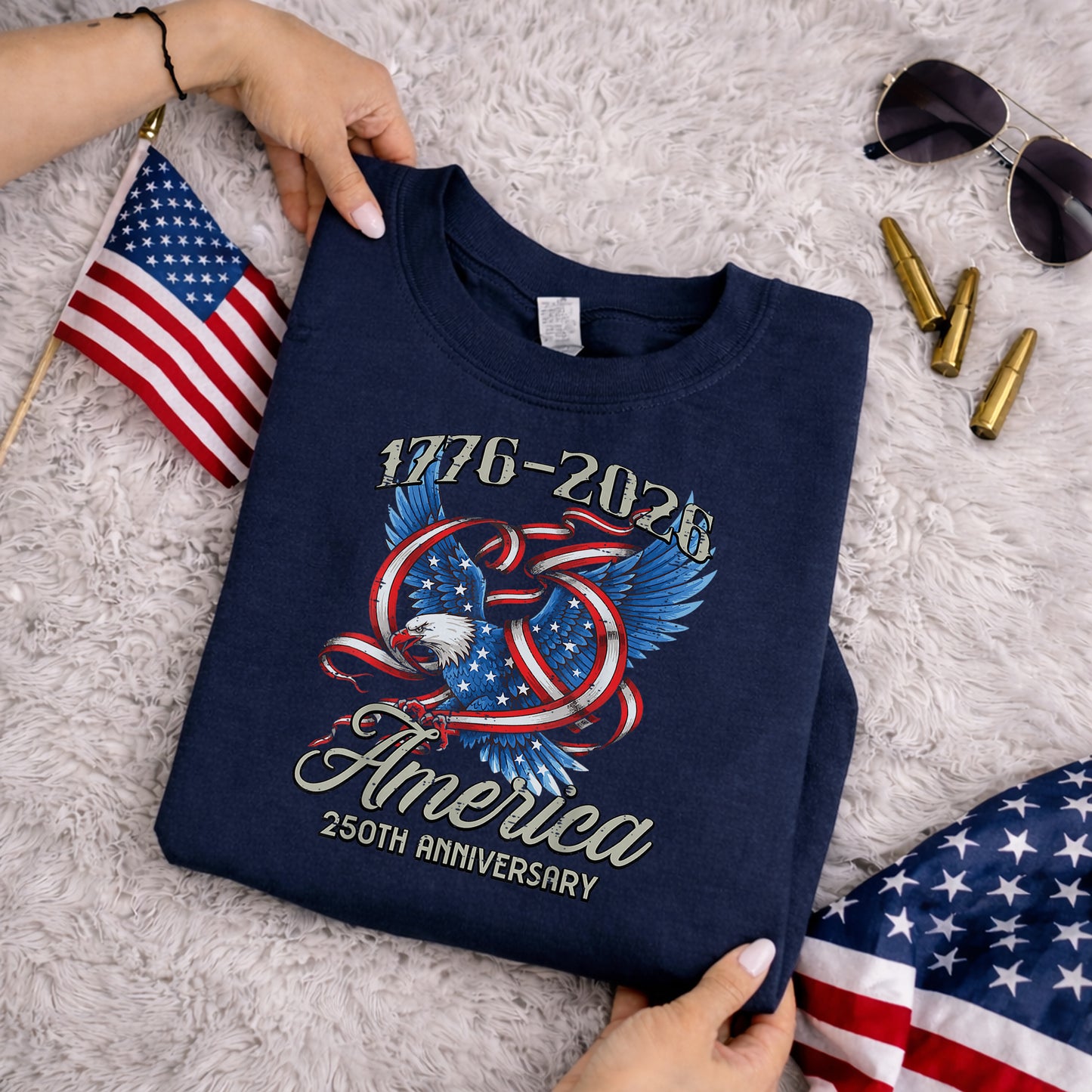 America 250th Anniversary Eagle – America 250th Anniversary – Unisex Tshirt Gildan / Tshirt Comfort / V-neck/ Hoodie / Sweatshirt