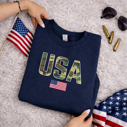 Simple Patriotic USA Camo – Veteran Legacy – Unisex Tshirt Gildan / Tshirt Comfort / V-neck/ Hoodie / Sweatshirt