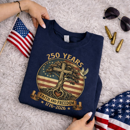 Rooted In Faith Tree Cross – Faith & Freedom – Unisex Tshirt Gildan / Tshirt Comfort / V-neck/ Hoodie / Sweatshirt