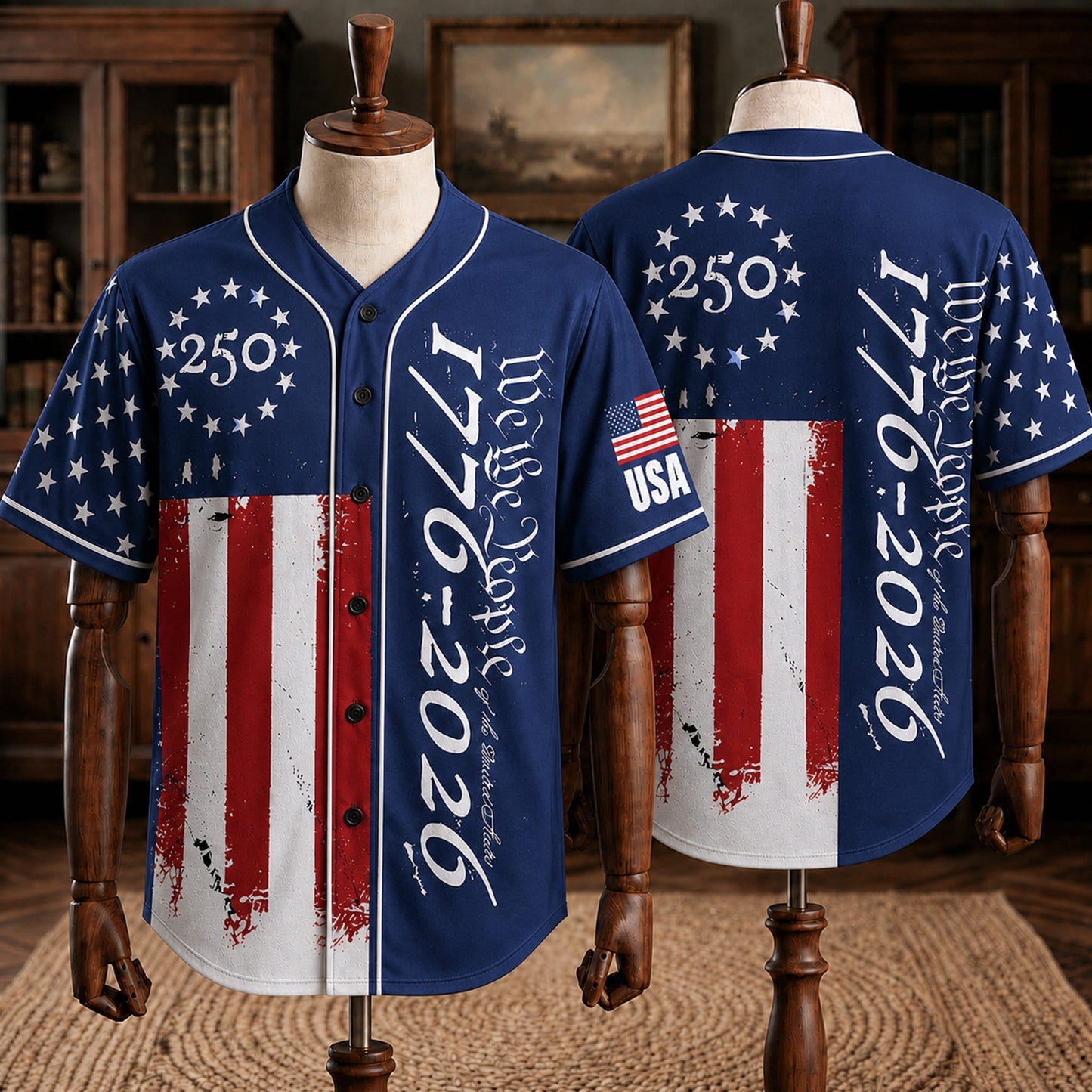 USA 250th Anniversary Baseball Jersey, Patriotic Statue of Liberty 1776-2026 Unisex Shirt