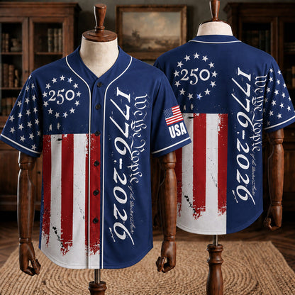USA 250th Anniversary Baseball Jersey, Patriotic Statue of Liberty 1776-2026 Unisex Shirt