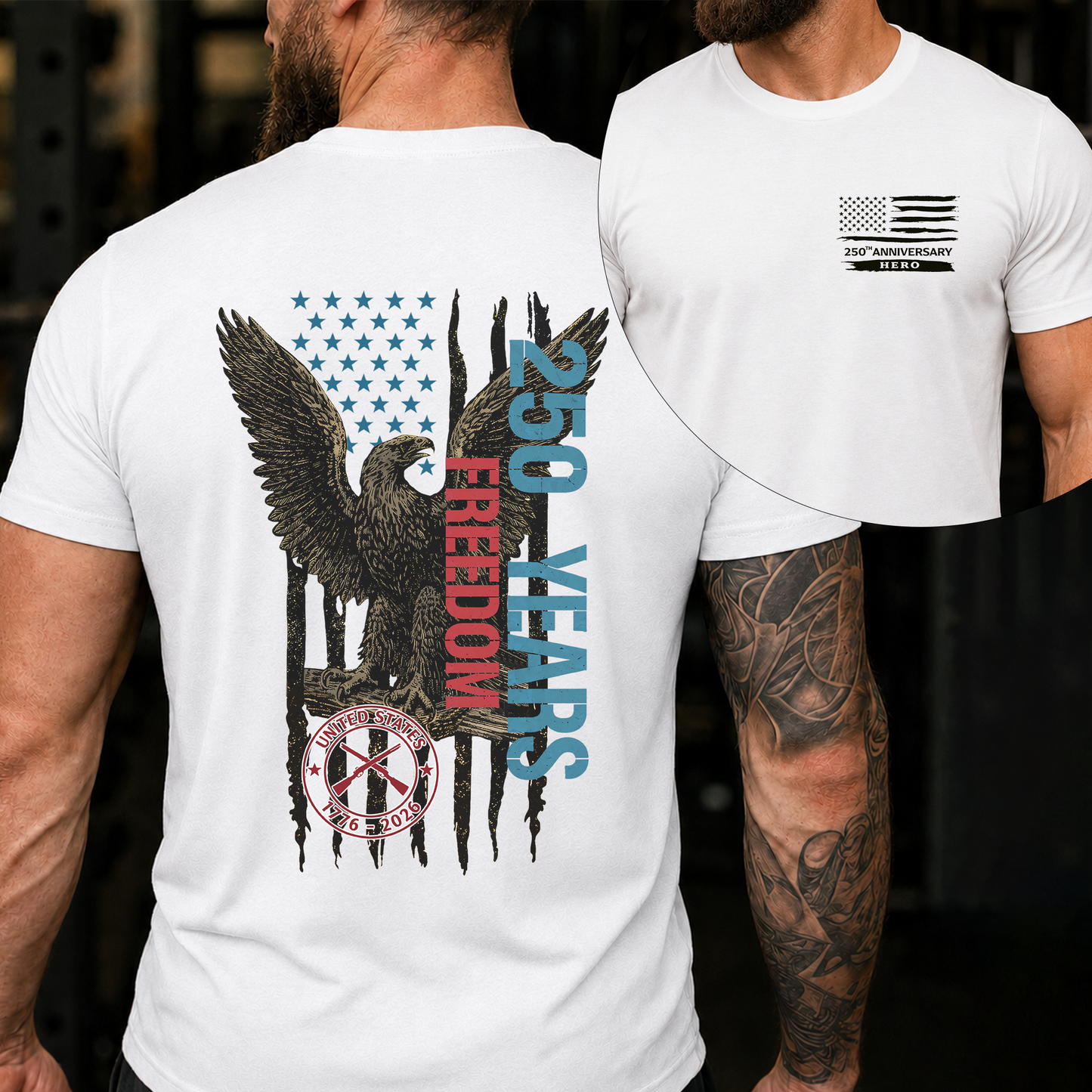 250 Years Of Freedom Military Green Tee - Two Sides