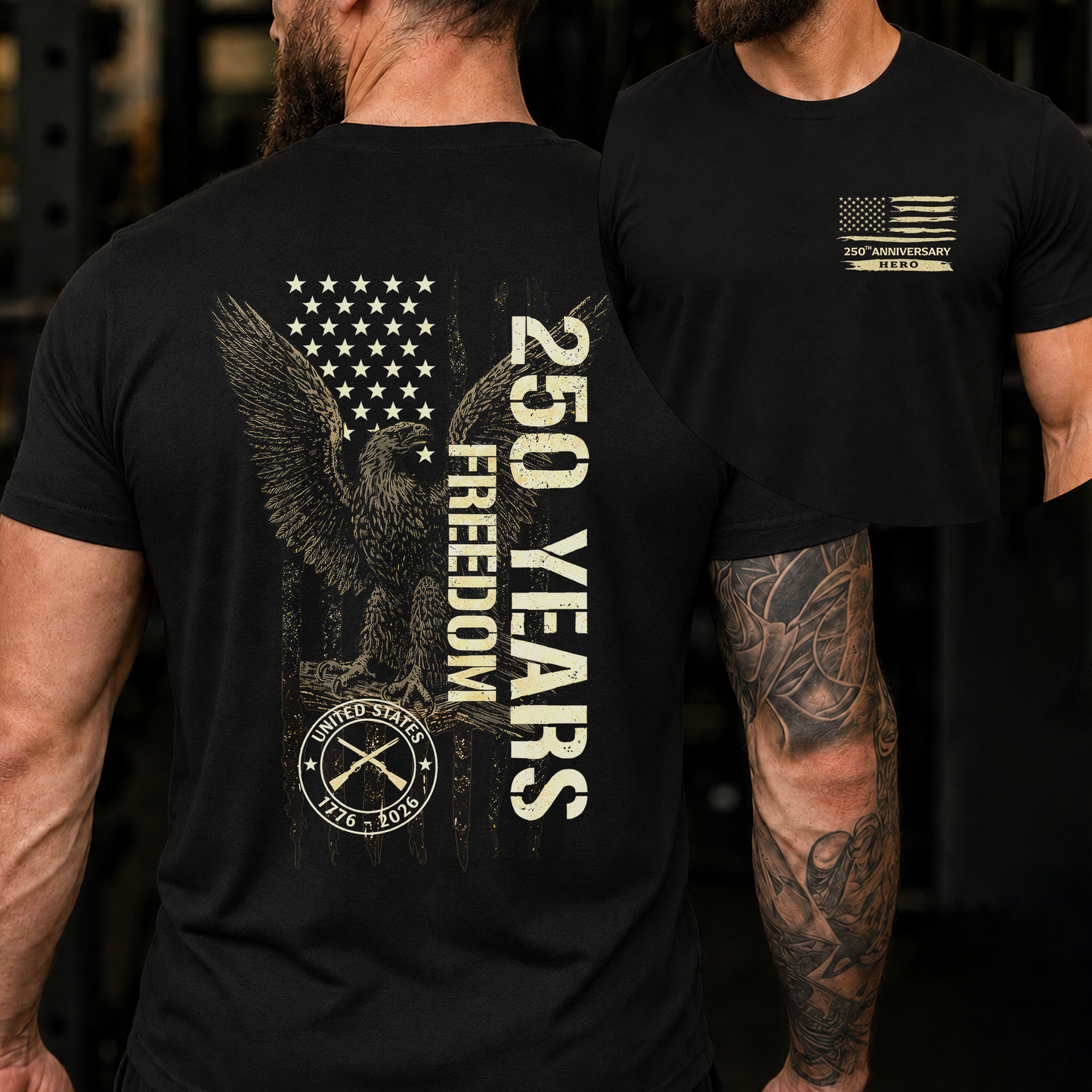 250 Years Of Freedom Military Green Tee - Two Sides